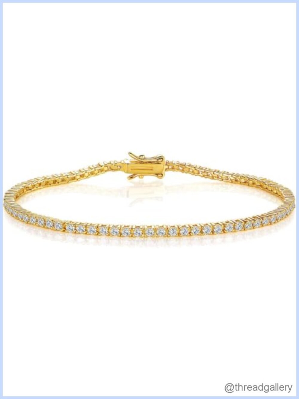 2.0mm Cubic Zirconia Tennis Bracelet 18k White Gold Plated Spring Clasp